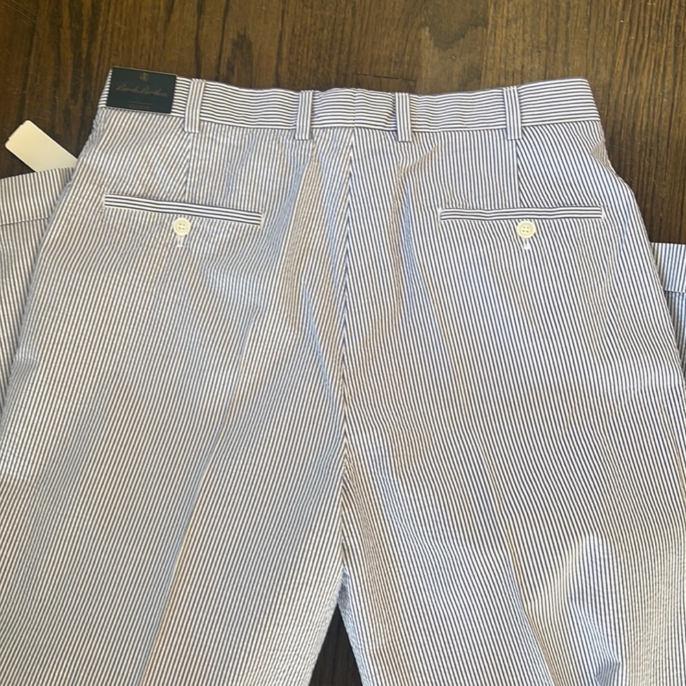 NWT Mens Brooks Brothers Elliot Blue Seersucker Pant W35 L32 - Picture 8 of 8